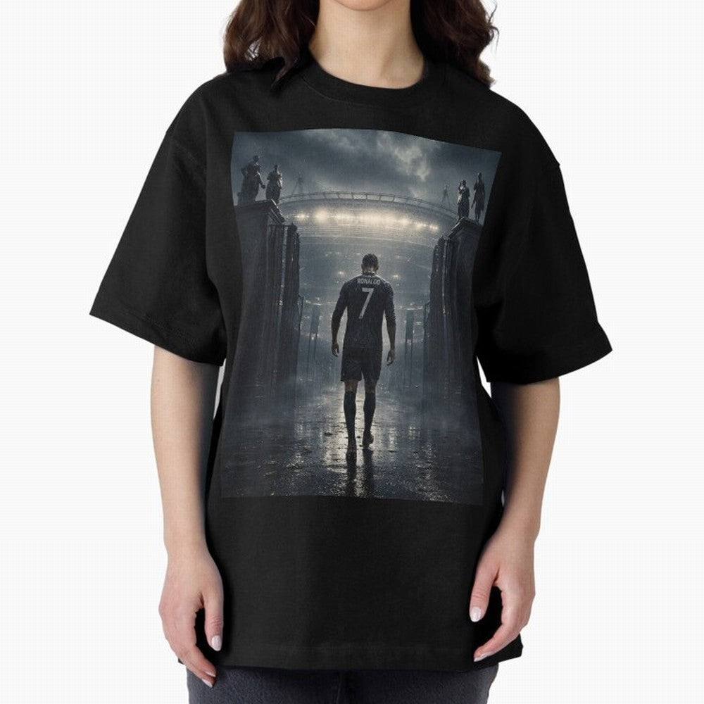 CR7 Entering a Stadium Legend Oversized T-Shirt Celebrate the Magic of FIFA World Cup 2026 with Neymar, Portugal, Spain and Germany Energy, Stadium Memories, Football Loyalty, International Chants and Championship Tradition; Built for Supporters