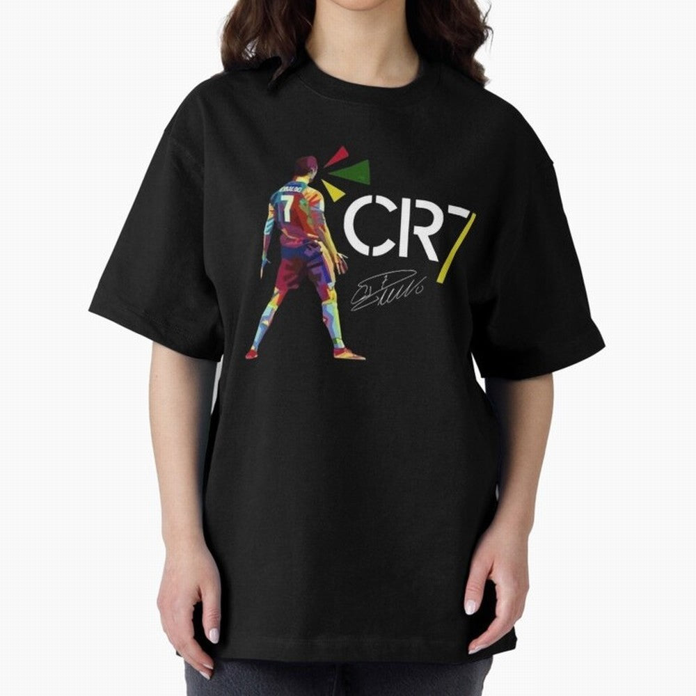 Cr7 Cristiano Ronaldo Signature Oversized T-Shirt Showcase FIFA World Cup 2026 for Fans of Haaland and England and Germany, Bringing Championship Spirit, Famous Goals, Roaring Crowds and International Football Unity; Perfect for Supporters Who Want