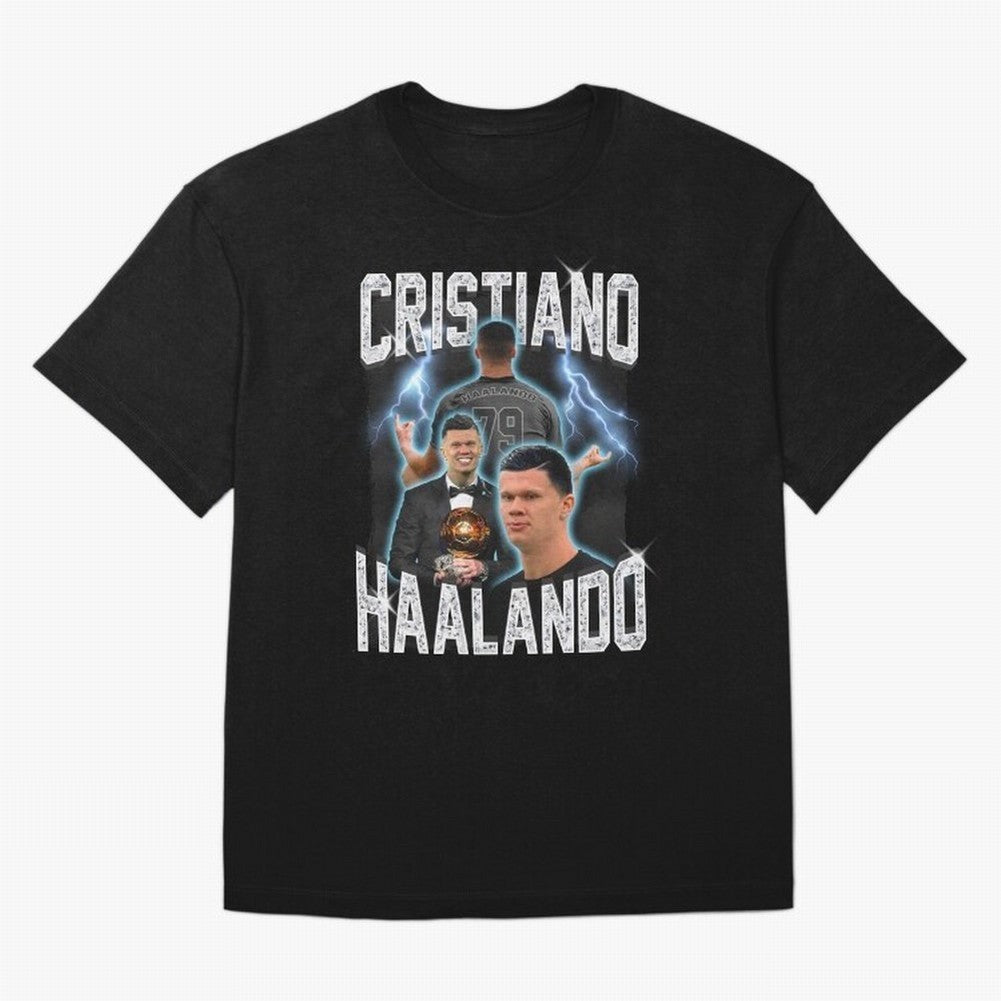 Cristiano Haalando Oversized T-Shirt Celebrate the Road through FIFA World Cup 2026 Group Stage Spirit, Centered on Portugal, Spain and Germany, Haaland, Goal Celebration Energy, Supporter Heritage, Football Icons and Worldwide Tournament Joy;