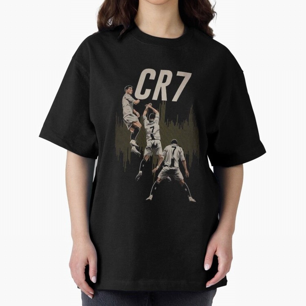 Illustration Ronaldo Design Oversized T-Shirt Bring Stadium Energy to Global Football Passion for FIFA World Cup 2026 USA Canada Mexico, Made for Messi, Neymar and Mbappe, Netherlands, Goal Celebration Energy, Supporter Heritage, Football Icons and