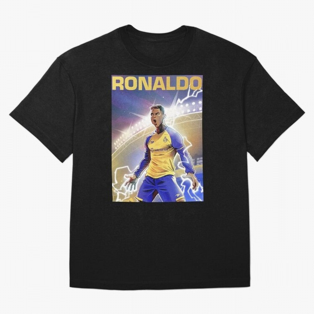 Ronaldo Al-Nassr Football Club - Oversized T-Shirt Follow Global Football Passion for FIFA World Cup 2026 USA Canada Mexico, Driven by Haaland and Mbappe, Spain, Football Festival Excitement, Trophy Ambitions, Country Rivalries and Star Player