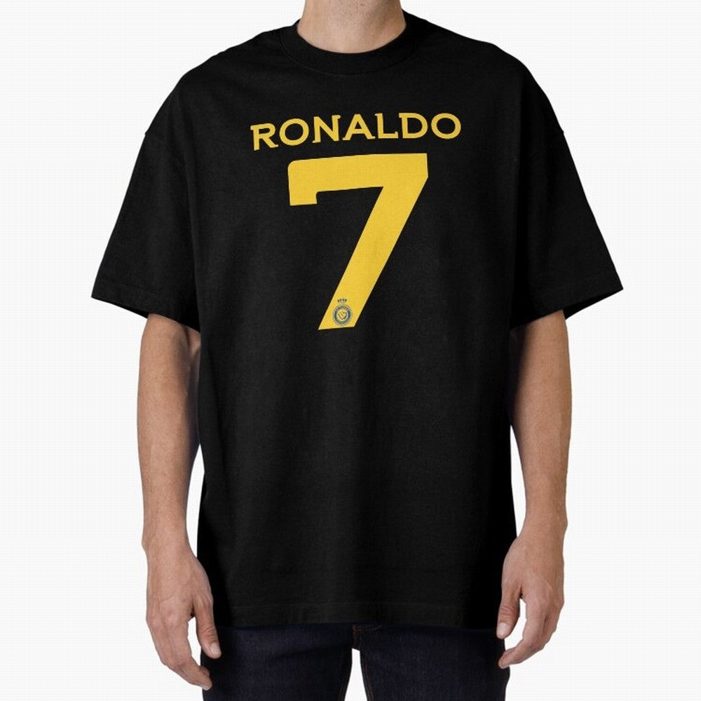 Ronaldo 7 Al-Nassr Football Club - Oversized T-Shirt Celebrate the Biggest Stage of FIFA World Cup 2026 for Fans of Messi, Neymar and Mbappe and Argentina, France and Brazil, Bringing Classic Soccer Heritage, Championship Pressure, Fan Loyalty and