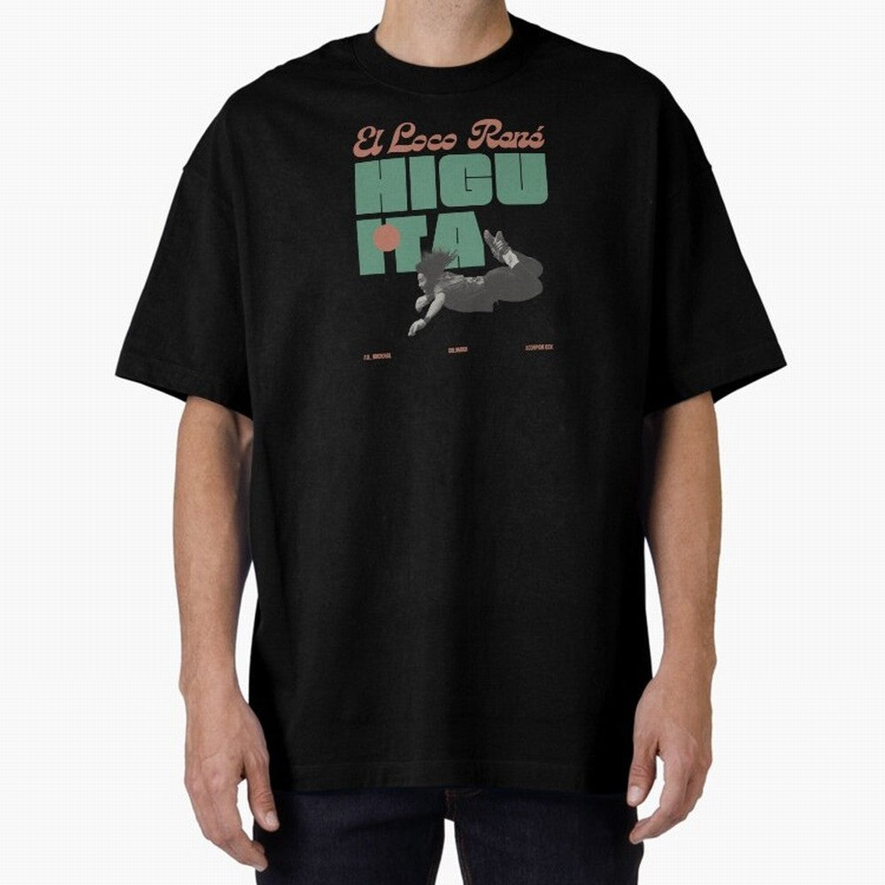Rene Higuita Minimalist Oversized T-Shirt Support Iconic Players in FIFA World Cup 2026 Connected to Haaland, Spain Energy, Fan Favorite Moments, National Team Passion, Big Match Drama and Soccer History; Ideal for Fans Who Follow Messi, Cristiano