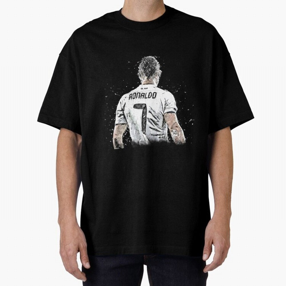 Cristiano ronaldo back Oversized T-Shirt Celebrate Supporters United by Global Football Passion for FIFA World Cup 2026 USA Canada Mexico, Inspired by Cristiano Ronaldo, Haaland and CR7, Spain, Football Festival Excitement, Trophy Ambitions,