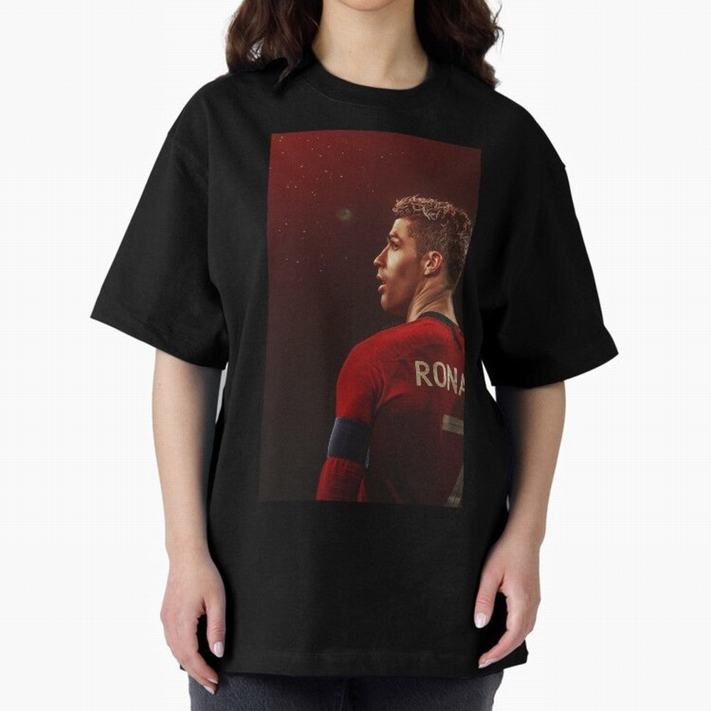 Art Ronaldo Wallpaper Oversized T-Shirt Bring Stadium Energy to FIFA World Cup 2026 Spirit, Highlighting Argentina, CR7 and Messi, Game Day Rituals, Football Legends, Country Pride and the Road to the Final; Great for Supporters Who Love Legendary