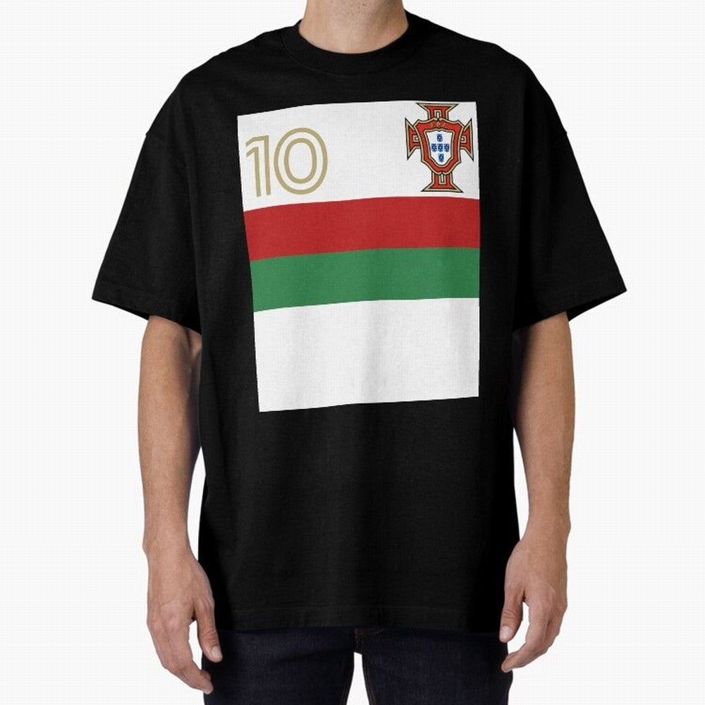 Portugal | 2026 World Cup Fan Apparel Oversized T-Shirt Bring a Vintage Feel to FIFA World Cup 2026 Group Stage Spirit, Made for France and Portugal, Cristiano Ronaldo, Stadium Memories, Football Loyalty, International Chants and Championship