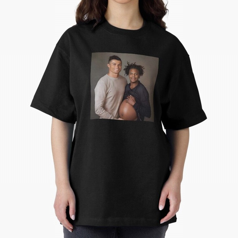 Cristiano Ronaldo and IShowSpeed pregnant. Oversized T-Shirt Bring Match Day Fire to Match Day Hype around FIFA World Cup 2026 Group Stage, Cristiano Ronaldo, Haaland and CR7, Portugal, Soccer Culture, Superstar Moments, National Team Dreams and
