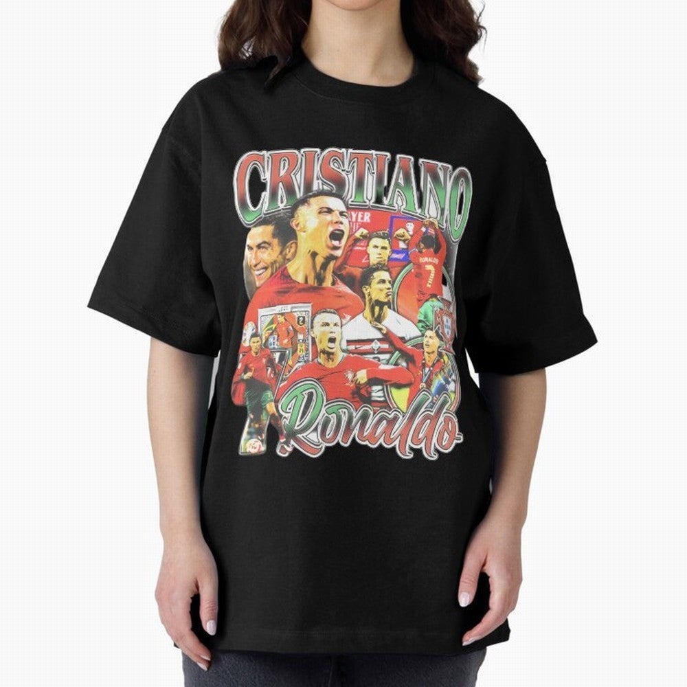 Cristiano Ronaldo Graphic Shirt Oversized T-Shirt Support Match Day Hype around FIFA World Cup 2026, Cristiano Ronaldo, Haaland and CR7, England and Germany, Game Day Rituals, Football Legends, Country Pride and the Road to the Final; Built for