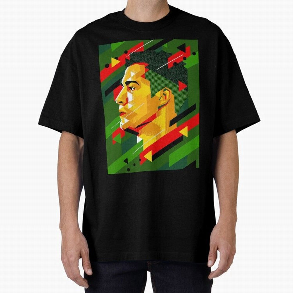 Cristiano Ronaldo Oversized T-Shirt Join the FIFA World Cup 2026 USA Canada Mexico Journey through Cristiano Ronaldo, Haaland and CR7 Highlights, Portugal Pride, Vintage Soccer Flavor, Modern Football Stars, National Flags and Final Night Emotion;