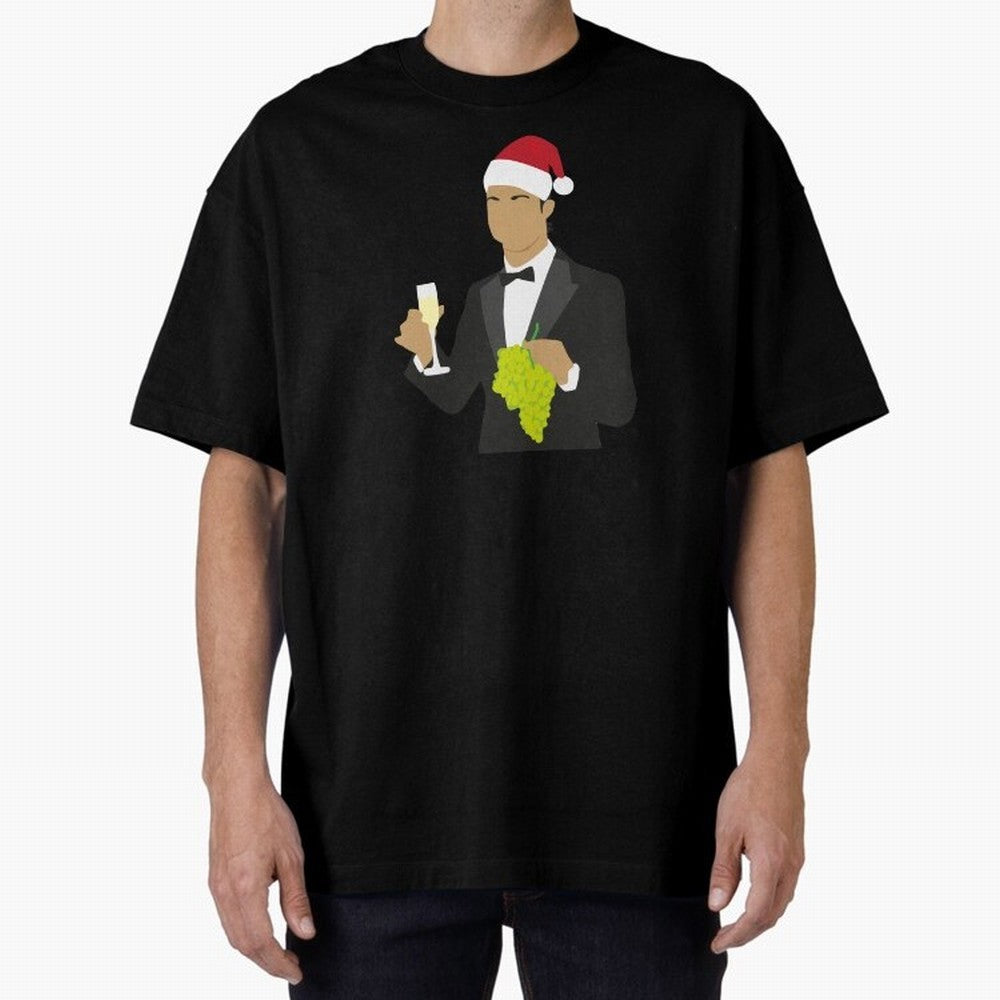 Cristiano Ronaldo enjoing Christmas Oversized T-Shirt Celebrate Global Passion for FIFA World Cup 2026 for Fans of CR7 and Messi and Portugal, Spain and Germany, Bringing Sports Nostalgia, International Competition, Famous Players and Unforgettable