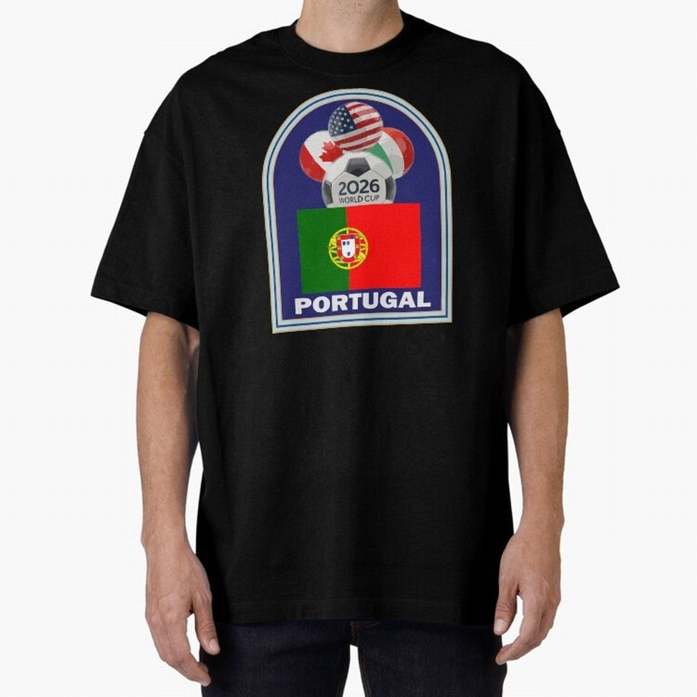 Portugal 2026 Soccer T-shirt Oversized T-Shirt Bring World Football Passion into Match Day Hype around FIFA World Cup 2026 Group Stage, Haaland and Mbappe, Argentina, Champion Mindset, Group Stage Buzz, Knockout Tension and Passionate Fan Culture;