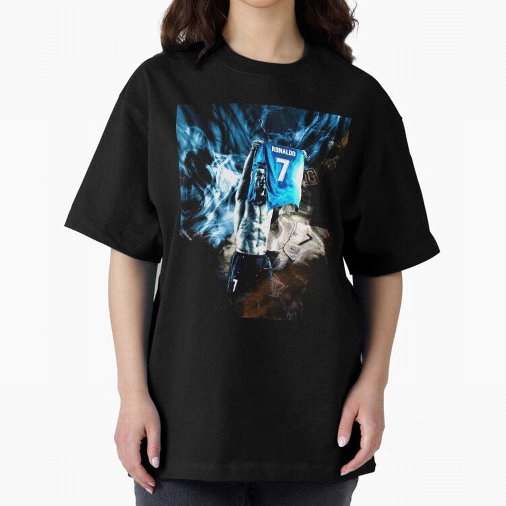Cristiano Ronaldo Graphic Oversized T-Shirt Unlock FIFA World Cup 2026 Group Stage for Fans of Messi, Neymar and Mbappe and Argentina, Bringing Tournament Hype, Historic Matchups, Family Viewing Parties and Global Sports Pride; Built for Supporters
