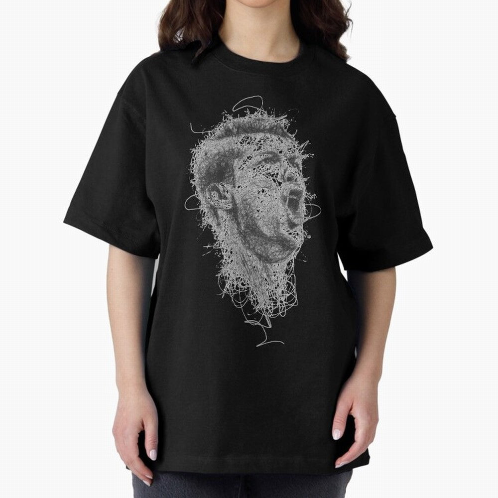 Painting Ronaldo Art Oversized T-Shirt Keep the Legacy of Match Day Hype around FIFA World Cup 2026 Group Stage, Cristiano Ronaldo, France, Retro Football Energy, Iconic Rivalries, Trophy Chase Drama and Stadium Atmosphere; Perfect for People Who
