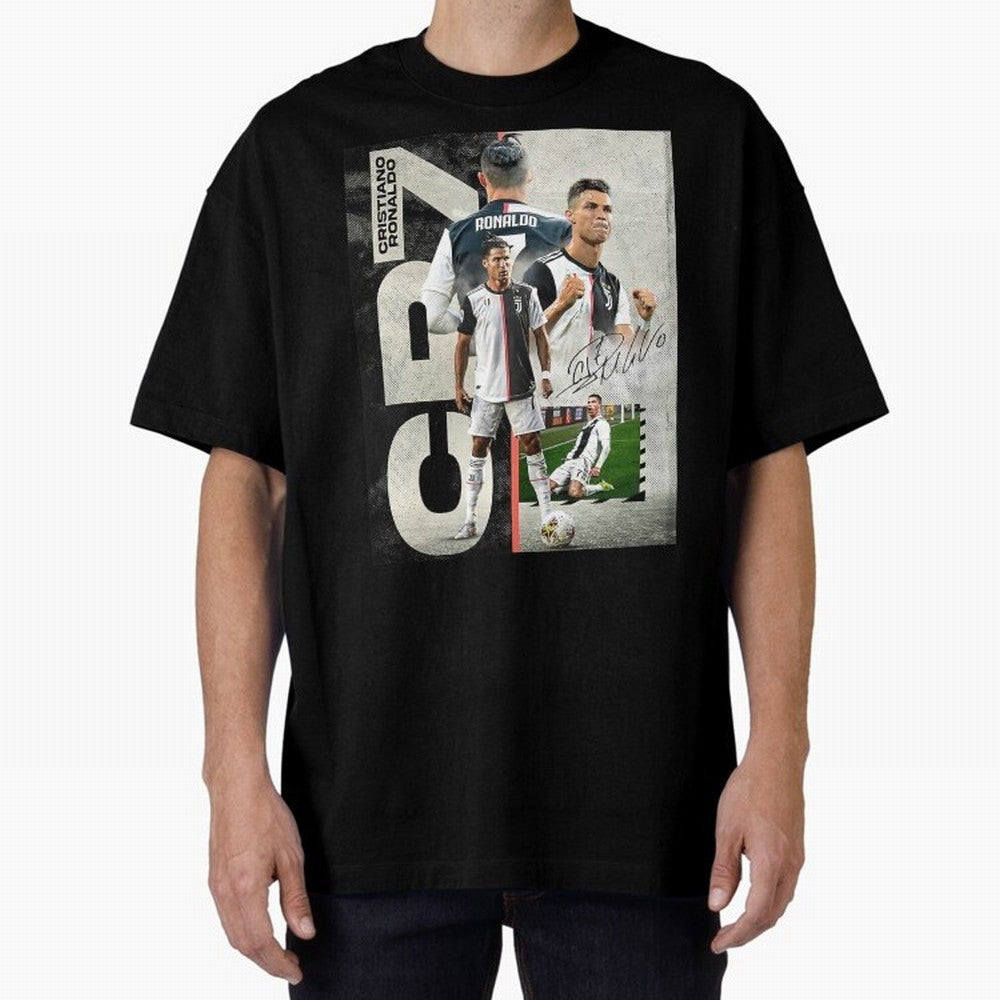 Cristiano Ronaldo Goals Oversized T-Shirt Represent Global Football Passion for FIFA World Cup 2026 Group Stage, Inspired by Neymar, Spain, Championship Spirit, Famous Goals, Roaring Crowds and International Football Unity; Made for Collectors Who