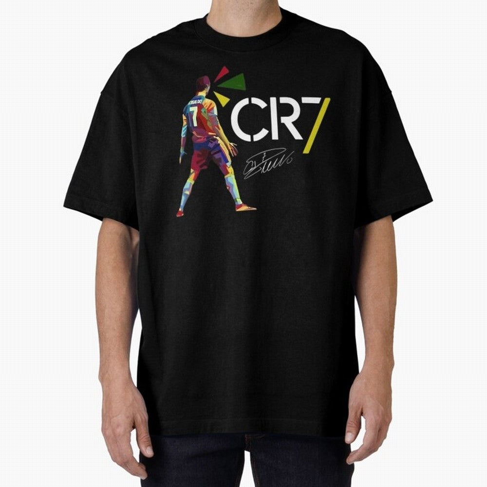 Cr7 Cristiano Ronaldo Signature Oversized T-Shirt Carry Global Football Passion for FIFA World Cup 2026, with Messi and Cristiano Ronaldo, France, Global Supporter Spirit, Legendary Goals, National Colors and Tournament Celebration; Ideal for