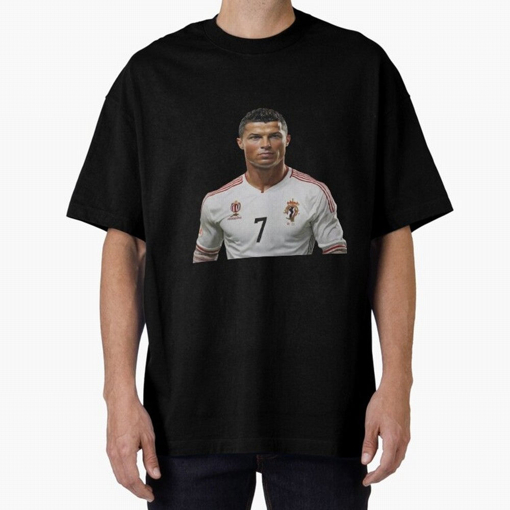 Sticker Ronaldo 2024 Oversized T-Shirt Bring Trophy Dreams to Match Day Hype around FIFA World Cup 2026, Messi and Cristiano Ronaldo, France and Portugal, Vintage Soccer Flavor, Modern Football Stars, National Flags and Final Night Emotion; Ideal