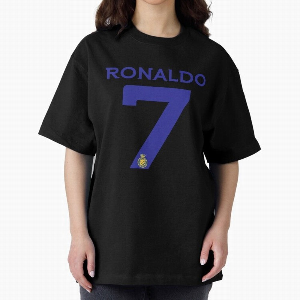 Ronaldo 7 Al-Nassr Football Club - Oversized T-Shirt Celebrate Golden Goal Energy in FIFA World Cup 2026 USA Canada Mexico for Fans of Messi and Cristiano Ronaldo and England, France and Netherlands, Bringing Retro Football Energy, Iconic