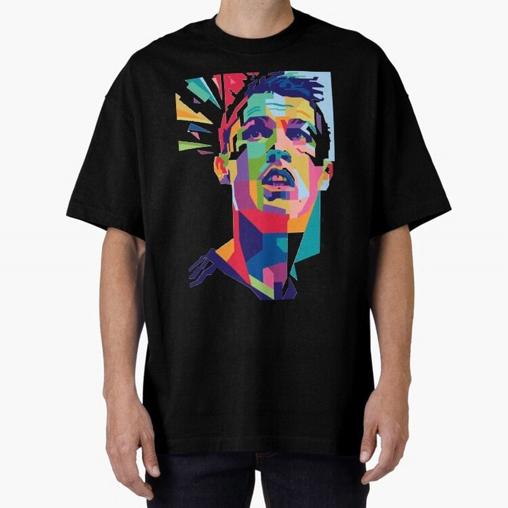 CR7 Sketch Oversized T-Shirt Join FIFA World Cup 2026 for Fans of Neymar, Haaland and Cristiano Ronaldo and Spain and Netherlands, Bringing Championship Spirit, Famous Goals, Roaring Crowds and International Football Unity; Perfect for Fans,