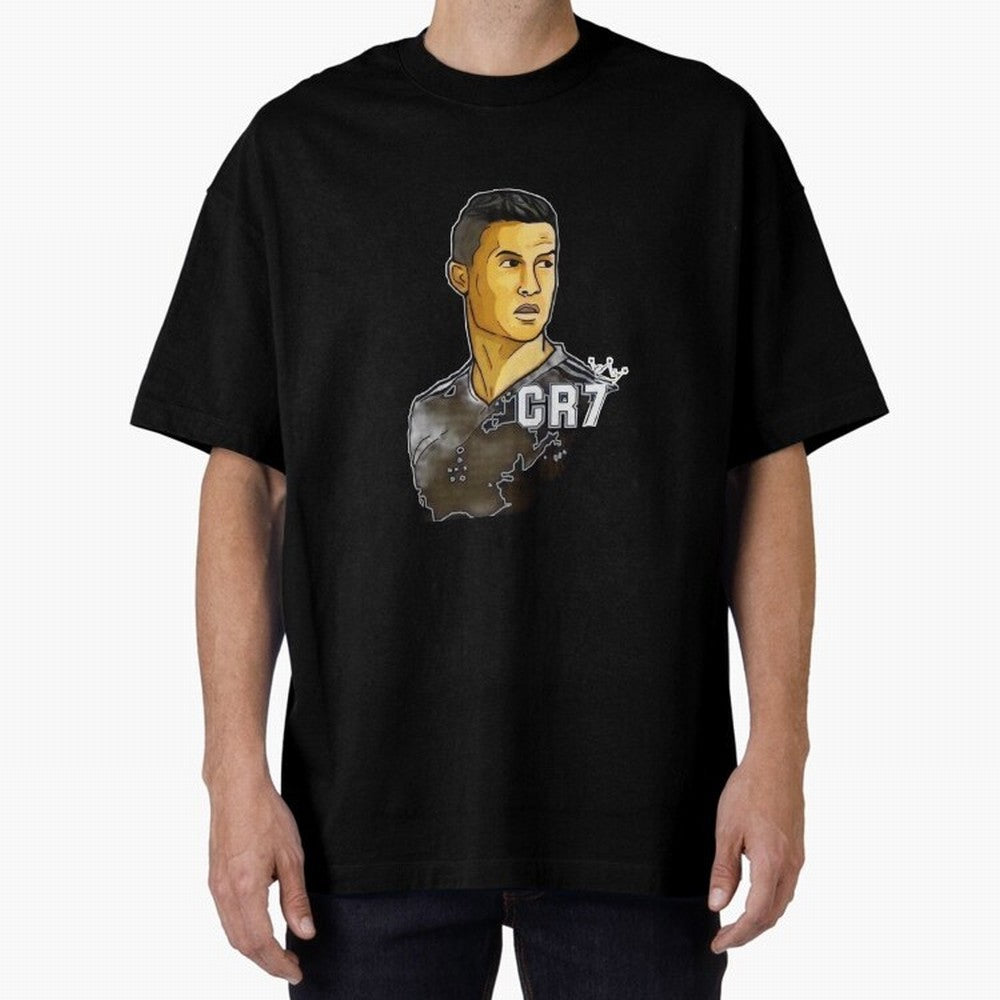 Cristiano Ronaldo digital art Oversized T-Shirt Enjoy the Biggest Football Party of Global Football Passion for FIFA World Cup 2026 USA Canada Mexico, Driven by CR7 and Messi, Spain and Netherlands, Goal Celebration Energy, Supporter Heritage,