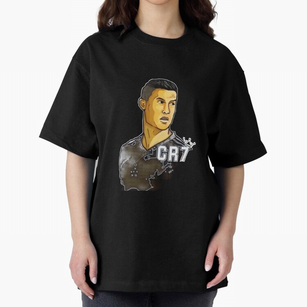 Cristiano Ronaldo digital art Oversized T-Shirt Enjoy the Biggest Football Party of Global Football Passion for FIFA World Cup 2026 USA Canada Mexico, Driven by CR7 and Messi, Spain and Netherlands, Goal Celebration Energy, Supporter Heritage,