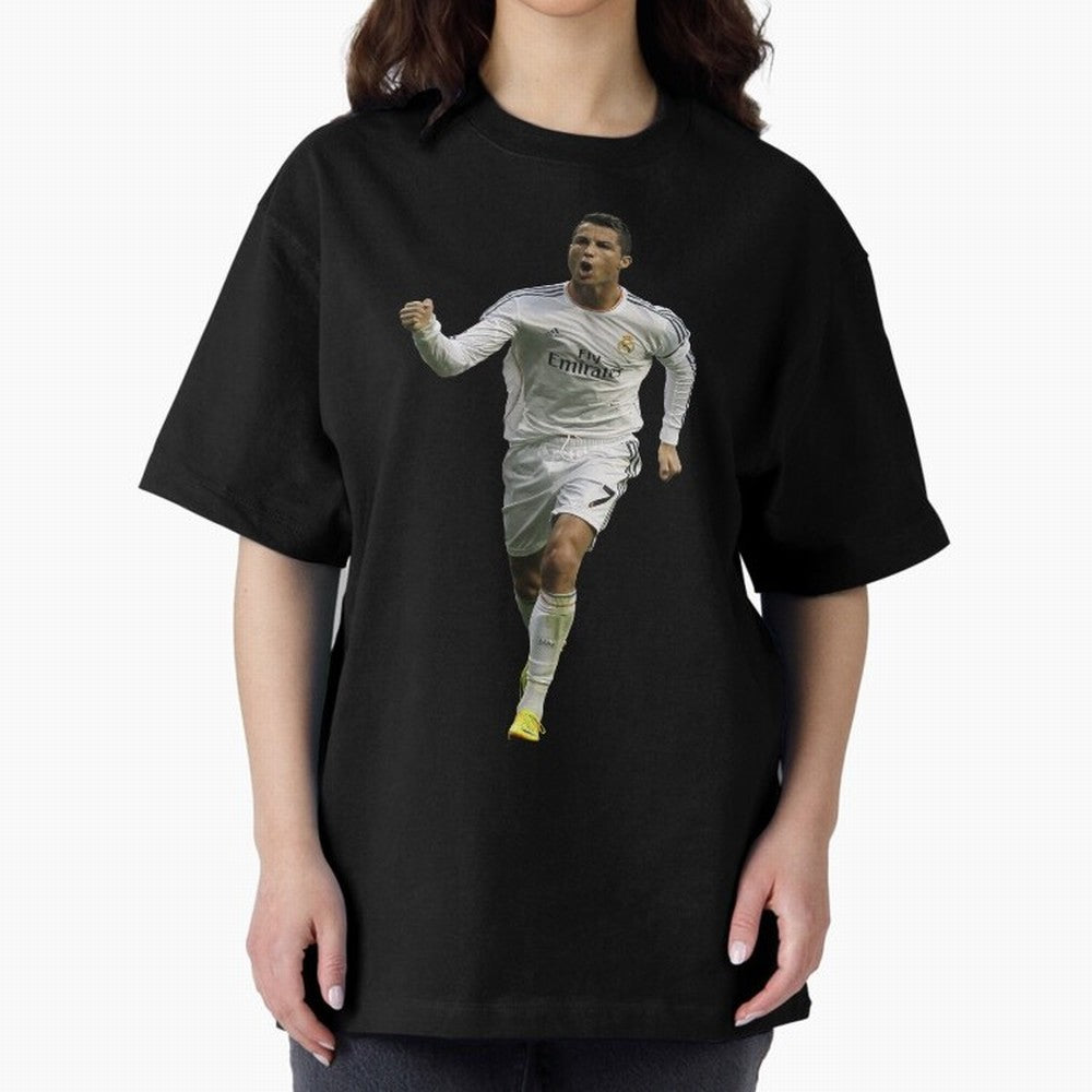 Cristiano Cool Sticker Oversized T-Shirt Show Fan Pride Across Match Day Hype around FIFA World Cup 2026 Group Stage, Haaland, Netherlands, Supporter Pride, Iconic Celebrations, Legendary Names and Global Match Day Energy; Great for Supporters Who