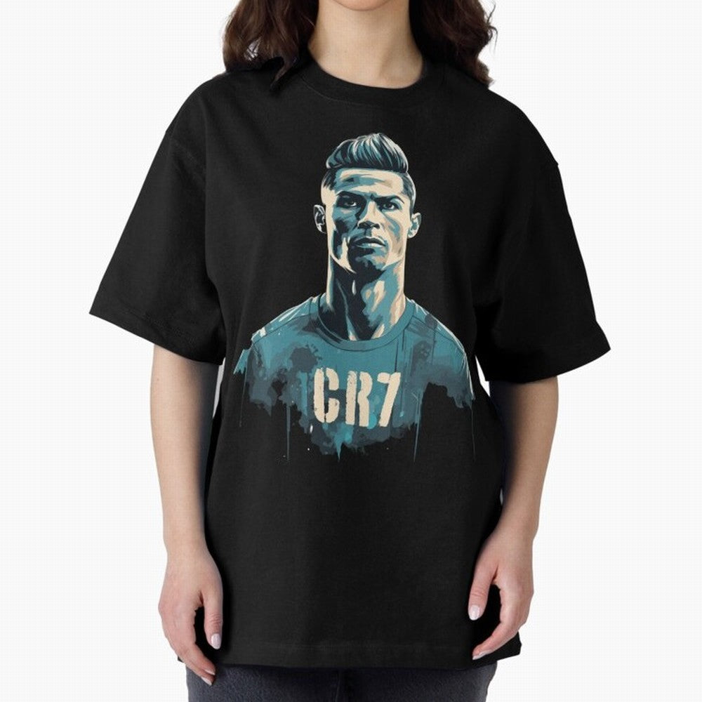 CR7 Oversized T-Shirt Bring Trophy Dreams to Global Football Passion for FIFA World Cup 2026 USA Canada Mexico, Filled with Mbappe and Neymar, Portugal, Stadium Memories, Football Loyalty, International Chants and Championship Tradition; Built for
