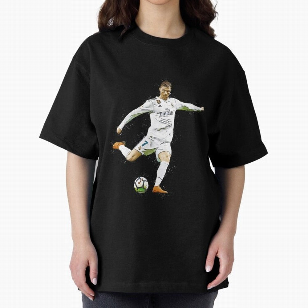 Cristiano Ronaldo Celebration Oversized T-Shirt Celebrate Global Passion for FIFA World Cup 2026 USA Canada Mexico for Fans of Neymar and Spain and Netherlands, Bringing Match Day Excitement, Supporter Culture, Golden Goals and Global Football