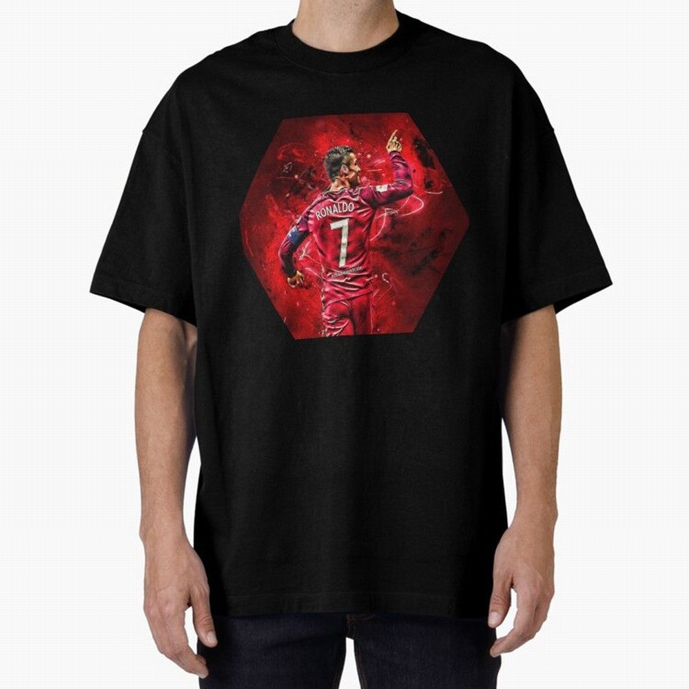 CR7 Art Oversized T-Shirt Make Your Look Match FIFA World Cup 2026 Group Stage Spirit, Connected to Argentina, Messi, CR7 and Mbappe, Goal Celebration Energy, Supporter Heritage, Football Icons and Worldwide Tournament Joy; Created for Match Day
