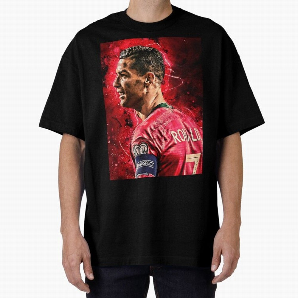 R-o-n-a-l-d-o Design Wallpaper Oversized T-Shirt Represent the Passion of Match Day Hype around FIFA World Cup 2026 USA Canada Mexico, Messi, Argentina, Tournament Hype, Historic Matchups, Family Viewing Parties and Global Sports Pride; Perfect for