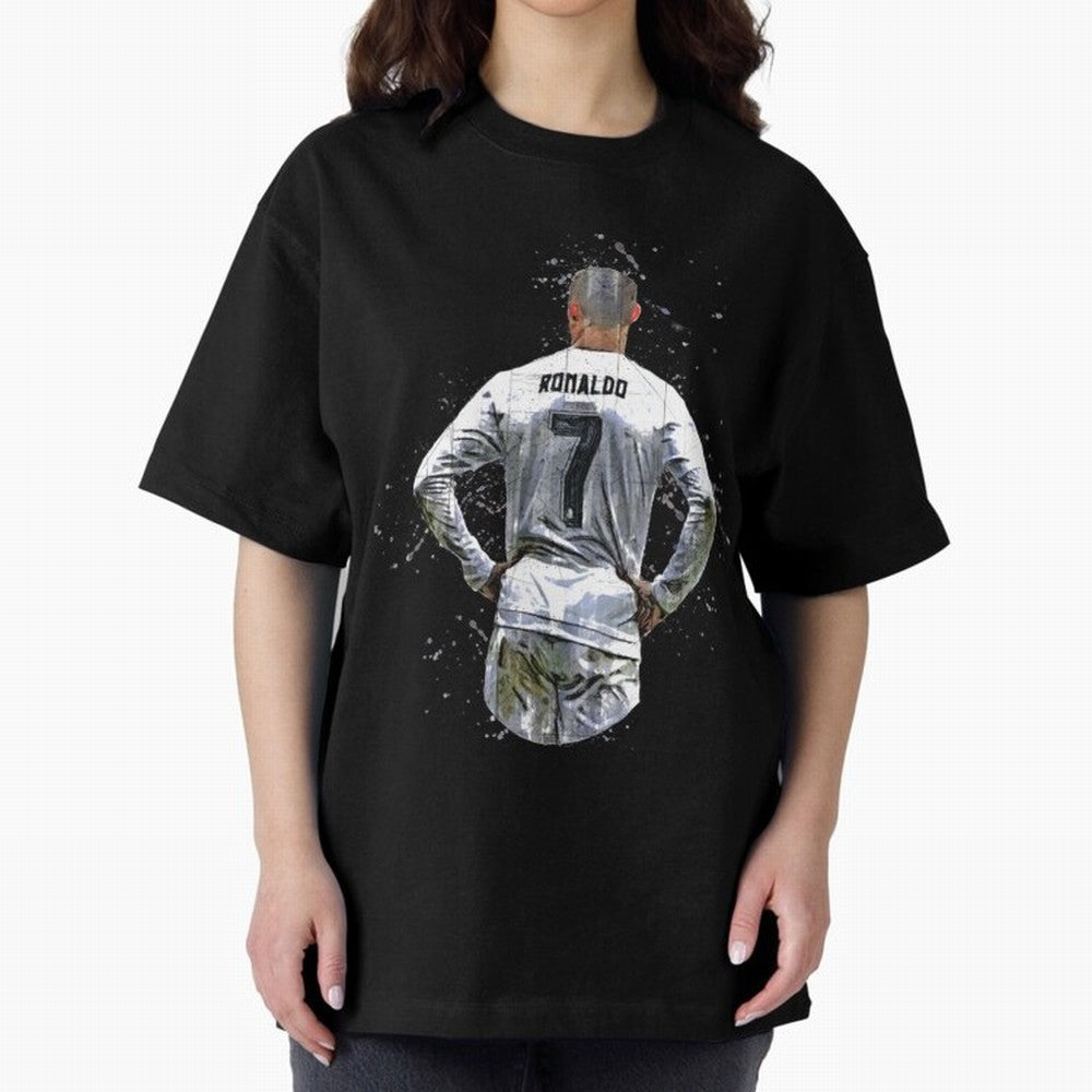 Cristiano Ronaldo Cristiano Ronaldo cr7 Oversized T-Shirt Celebrate Soccer Greatness during FIFA World Cup 2026 Group Stage Spirit, Built around Brazil, Portugal and Argentina, Messi, CR7 and Mbappe, Football History, Final Match Energy, Crowd