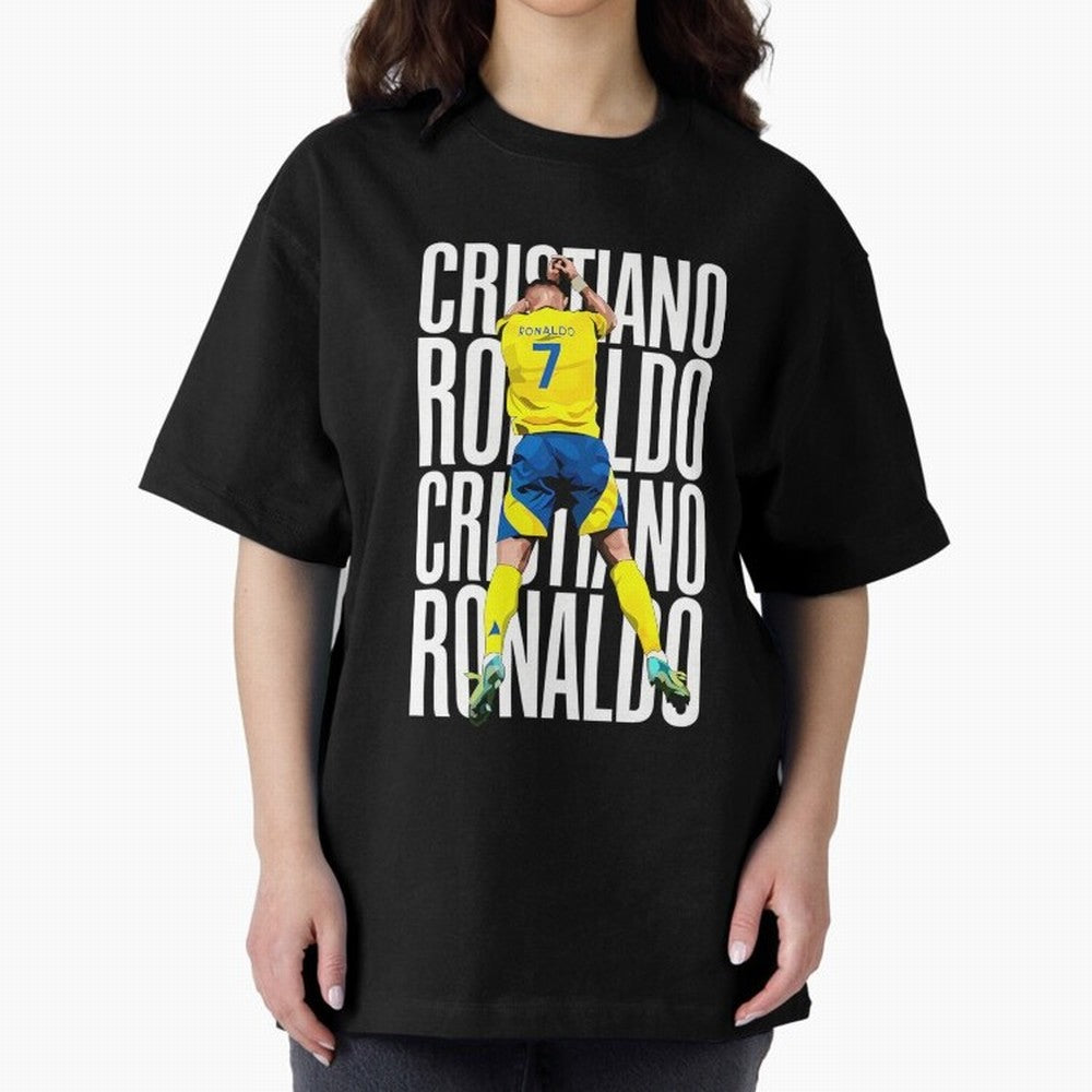 Cristiano Ronaldo Siuuuu Celebration Oversized T-Shirt Upgrade FIFA World Cup 2026 for Fans of CR7 and England, Bringing Sports Nostalgia, International Competition, Famous Players and Unforgettable Victories; Great for Watch Parties, Sports Bars,