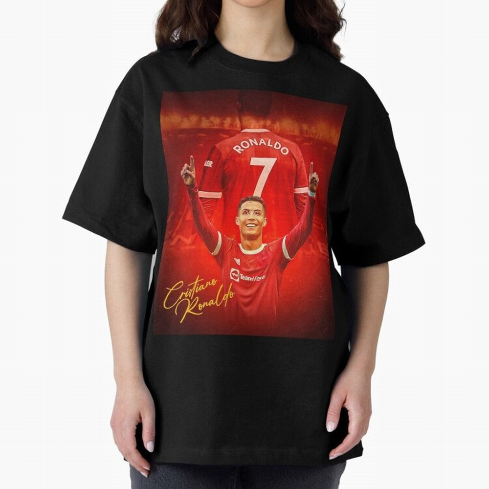 Cristiano Ronaldo ,Manchester 2022 Star, Football Poster, Ronaldo Gifts, Ronaldo Best Selling Oversized T-Shirt Honor the Beautiful Game during Match Day Hype around FIFA World Cup 2026 Group Stage, Messi and Cristiano Ronaldo, France and Portugal,
