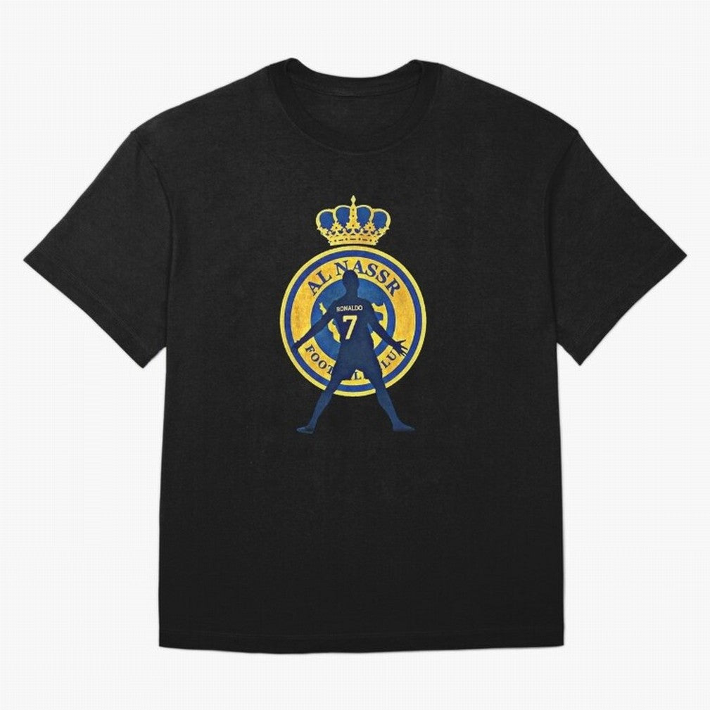 Cristiano Ronaldo T-shirt at Al-Nasr Saudi Club Oversized T-Shirt Relive Legendary Nights from FIFA World Cup 2026 Featuring Haaland and Mbappe, Portugal Energy, Vintage Soccer Flavor, Modern Football Stars, National Flags and Final Night Emotion;