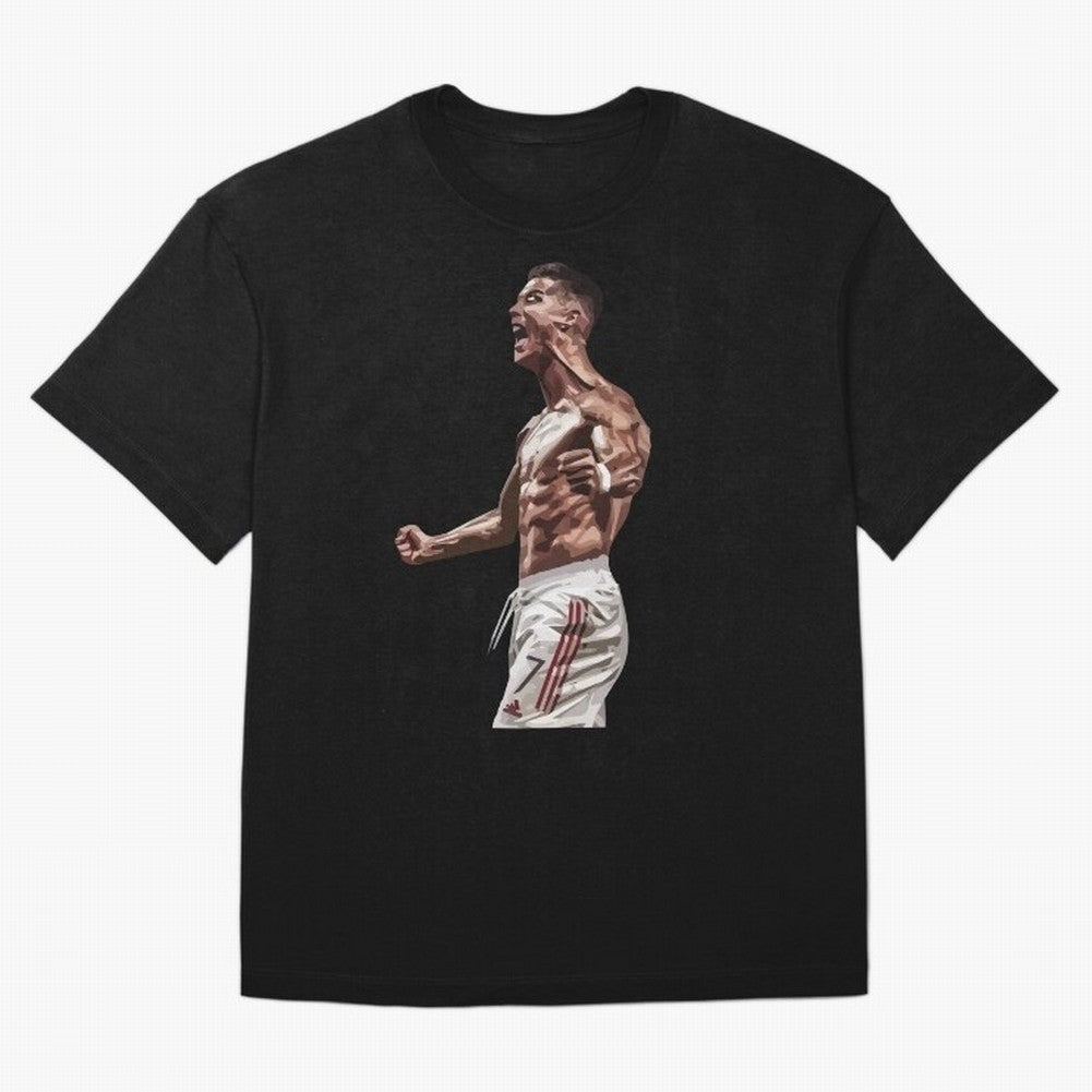 Cristiano Ronaldo - Celebration - CR7 - Black Oversized T-Shirt Bring Bold Fan Energy to Match Day Hype around FIFA World Cup 2026 Group Stage, Messi, Netherlands, Global Supporter Spirit, Legendary Goals, National Colors and Tournament