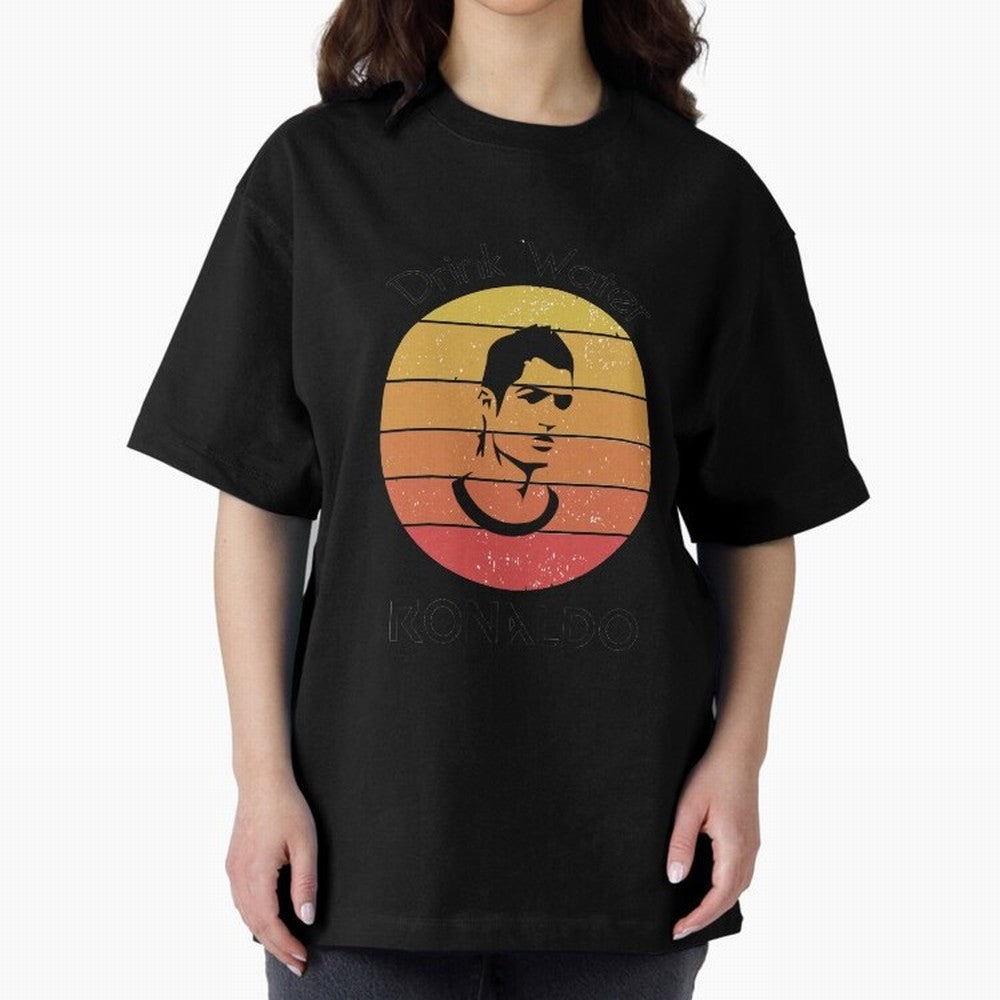drink water ronaldo Oversized T-Shirt Bring a Champion Mindset to the FIFA World Cup 2026 USA Canada Mexico Journey through Messi and Cristiano Ronaldo Highlights, France Pride, Retro Football Energy, Iconic Rivalries, Trophy Chase Drama and