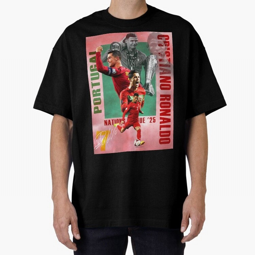 Cristiano Ronaldo Portugal Football Legend Oversized T-Shirt Bring World Football Passion into FIFA World Cup 2026 for Fans of Haaland and Argentina, France and Brazil, Bringing Sports Nostalgia, International Competition, Famous Players and