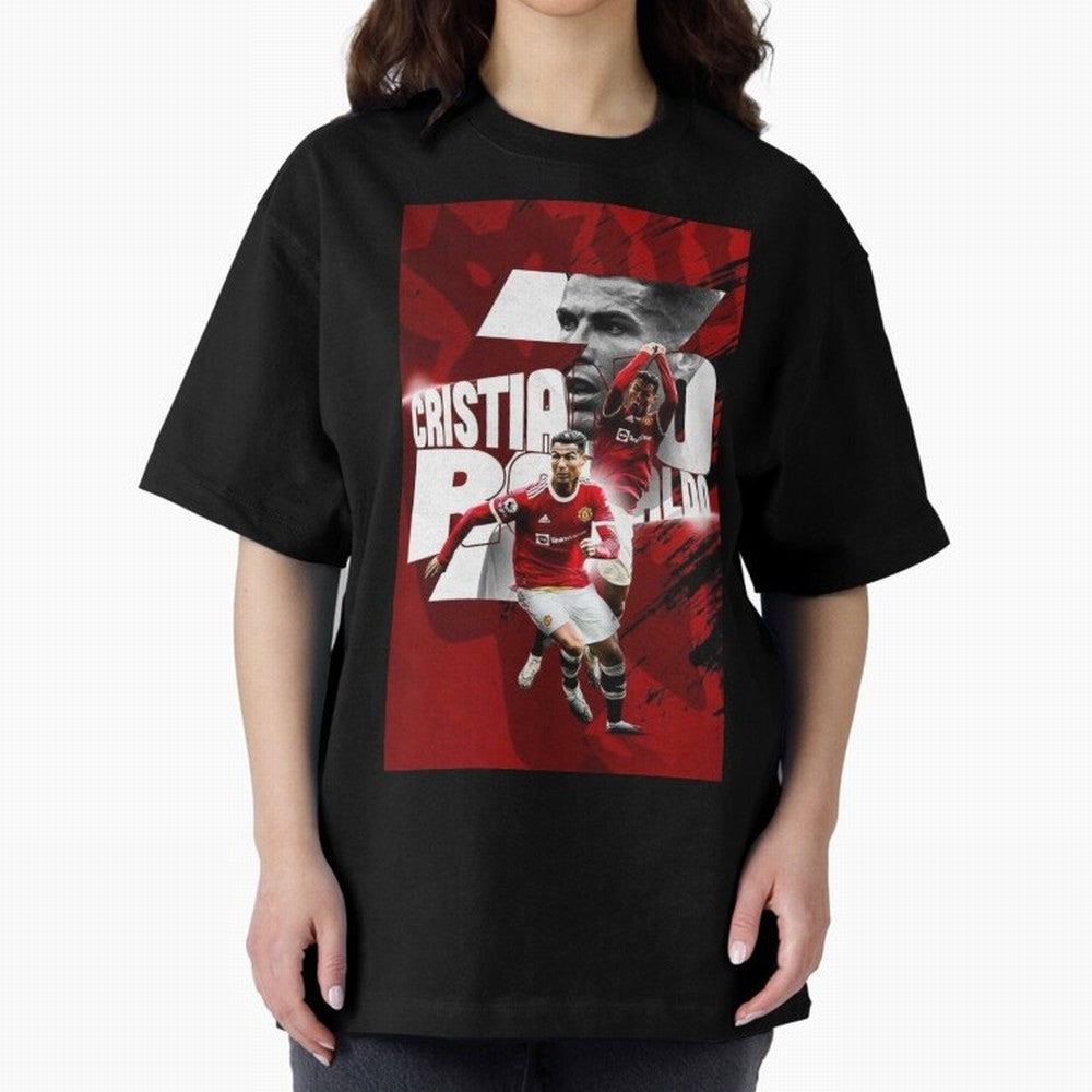 Cristiano Ronaldo Illustration Oversized T-Shirt Live the Energy of Global Football Passion for FIFA World Cup 2026 USA Canada Mexico, Built around CR7, Germany, Champion Mindset, Group Stage Buzz, Knockout Tension and Passionate Fan Culture; Great