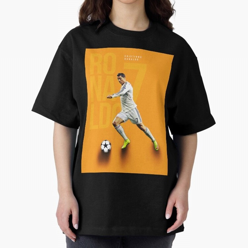 Cristiano Ronaldo 7 Oversized T-Shirt Celebrate Unforgettable Nights in Match Day Hype around FIFA World Cup 2026 Group Stage, Cristiano Ronaldo, Haaland and CR7, England, France and Netherlands, Classic Soccer Heritage, Championship Pressure, Fan
