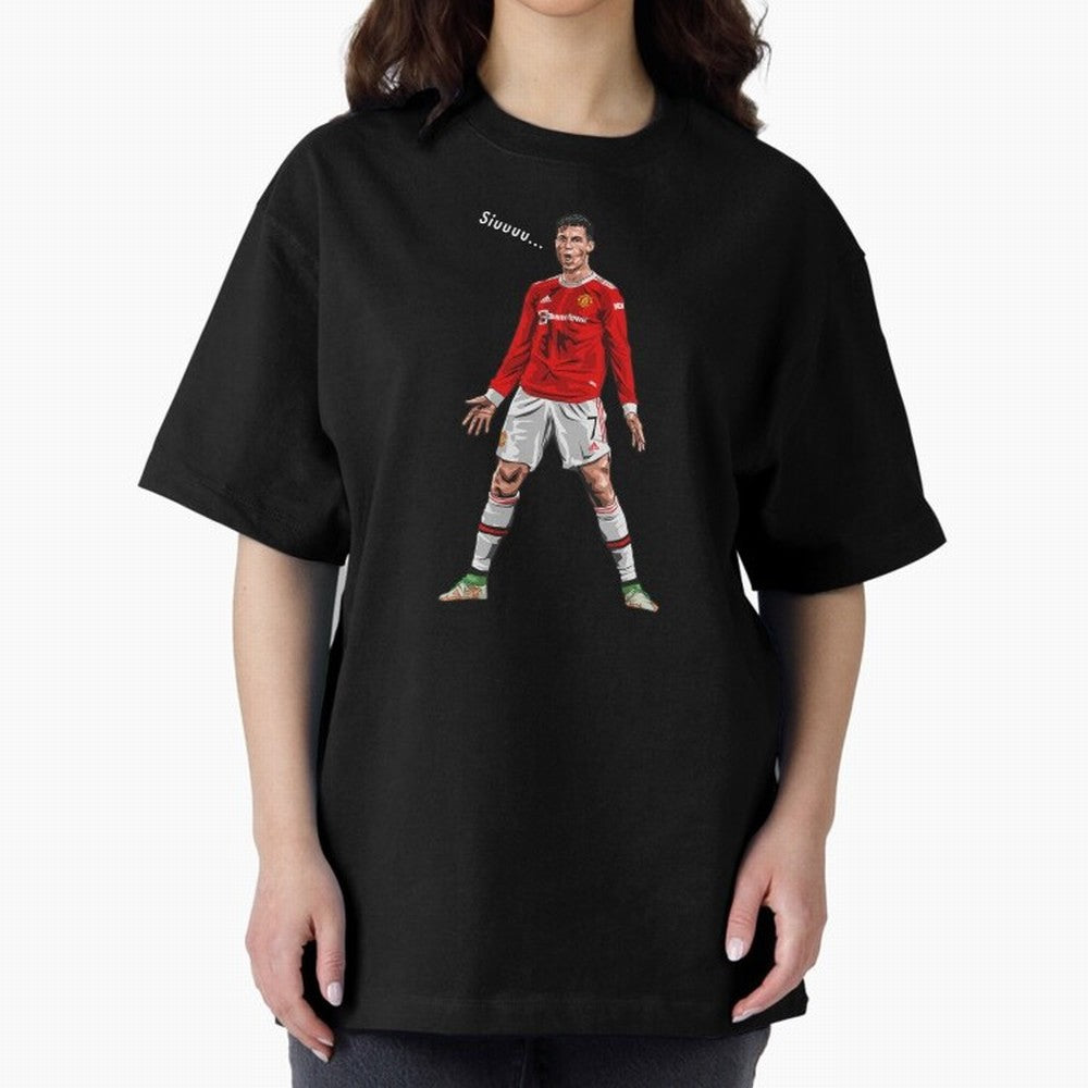 Christiano Ronaldo CR7 Siuuuuu... Oversized T-Shirt Remember FIFA World Cup 2026 USA Canada Mexico for Fans of Messi, CR7 and Mbappe and Argentina and Brazil, Bringing Vintage Soccer Flavor, Modern Football Stars, National Flags and Final Night