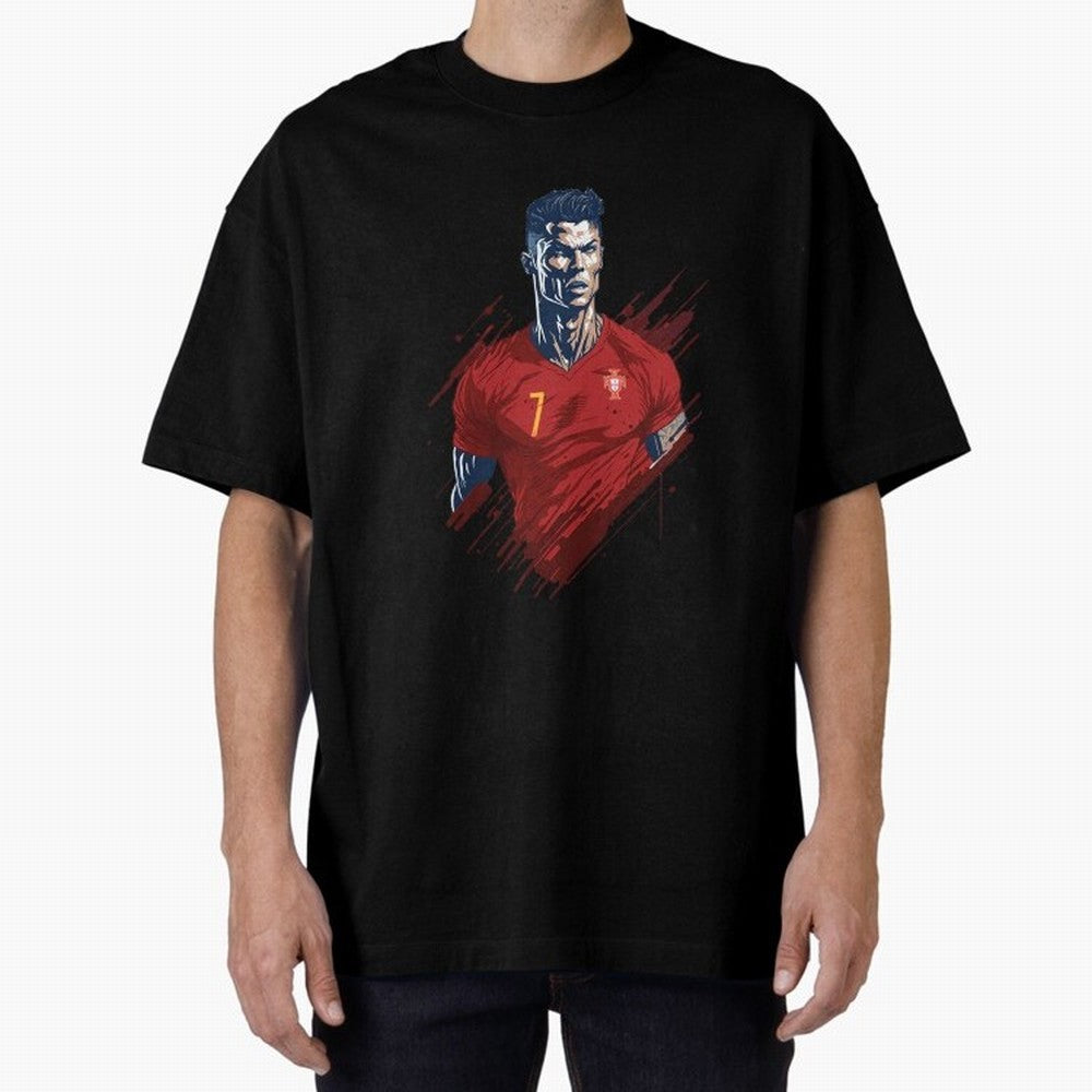 Cristiano Ronaldo splash art Oversized T-Shirt Represent FIFA World Cup 2026 USA Canada Mexico Celebrating Neymar, Spain and Netherlands Energy, Football Passion, Legendary Performances, Festival Vibes and Supporter Community; Perfect for People