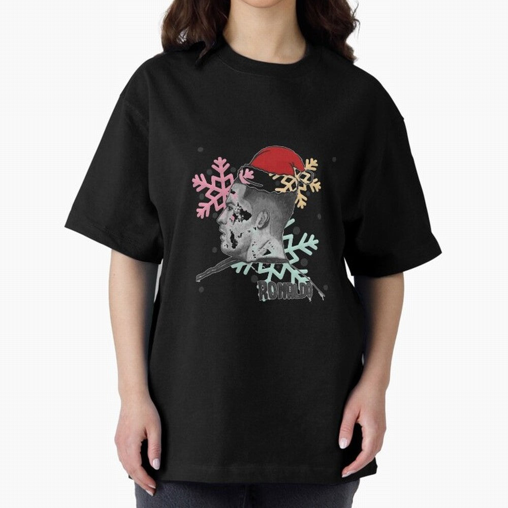 Cristiano Ronaldo and Christmas Oversized T-Shirt Make Memories around Global Football Passion for FIFA World Cup 2026 USA Canada Mexico, Centered on Mbappe, Portugal, Vintage Soccer Flavor, Modern Football Stars, National Flags and Final Night