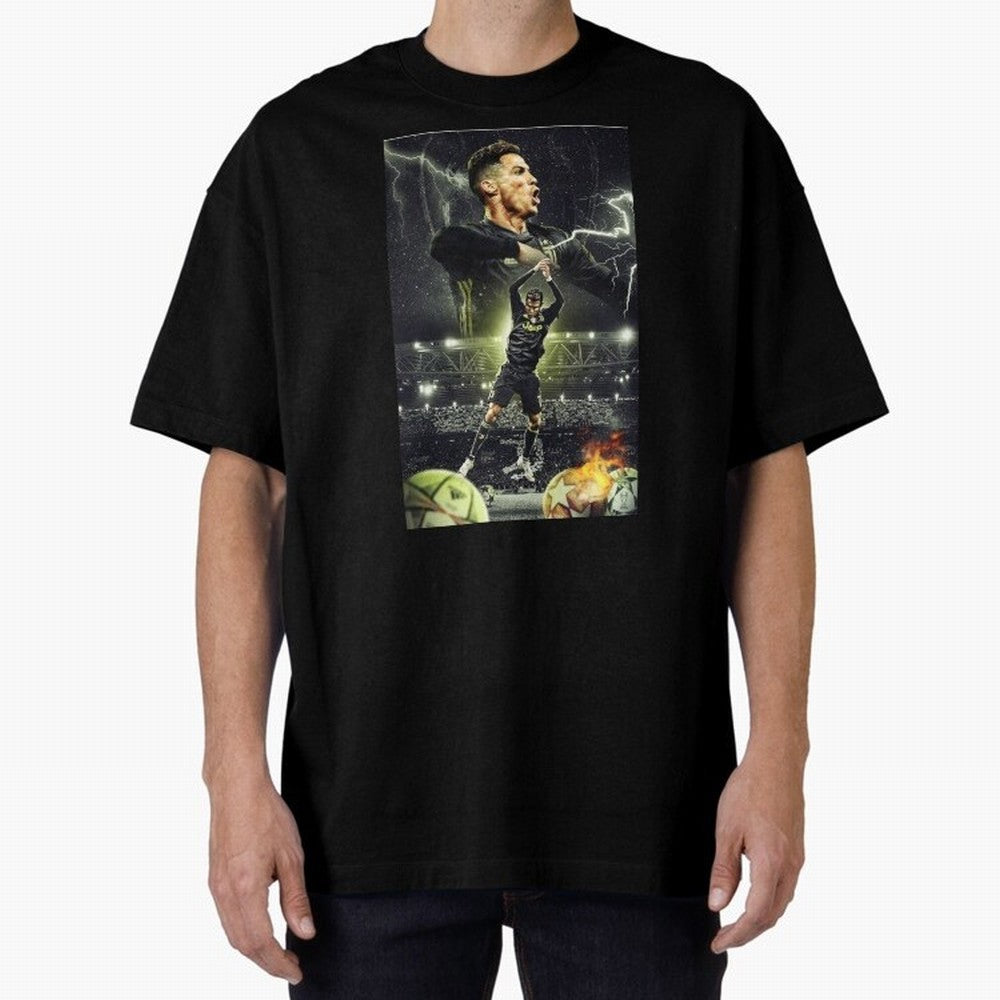 Ronaldo Illustration iPhone Case Oversized T-Shirt Celebrate Golden Goal Energy in FIFA World Cup 2026 USA Canada Mexico for Fans of Haaland and Mbappe and France and Portugal, Bringing Stadium Chants, National Pride, Trophy Dreams and