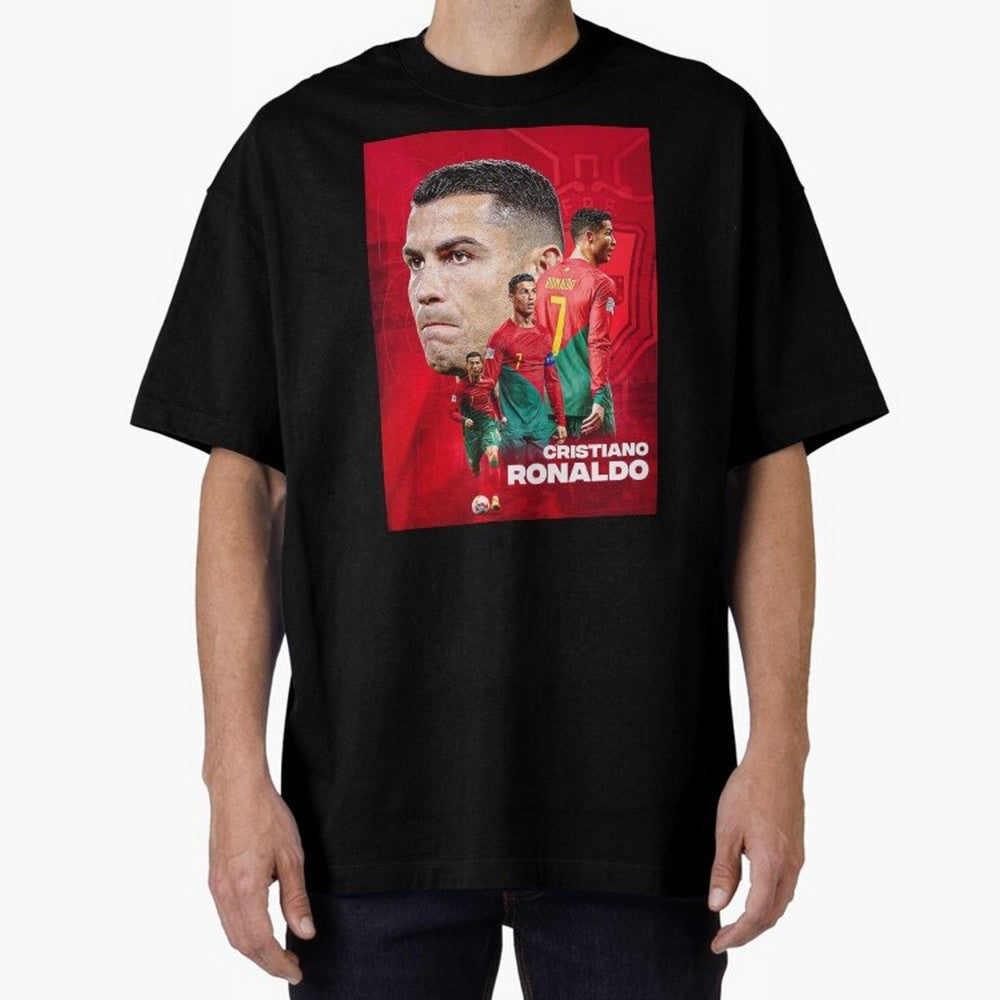 CRISTIANO RONALDO WORLD CUP 2022 Oversized T-Shirt Represent Match Day Hype around FIFA World Cup 2026, Messi, Neymar and Mbappe, France and Portugal, Stadium Memories, Football Loyalty, International Chants and Championship Tradition; Perfect for