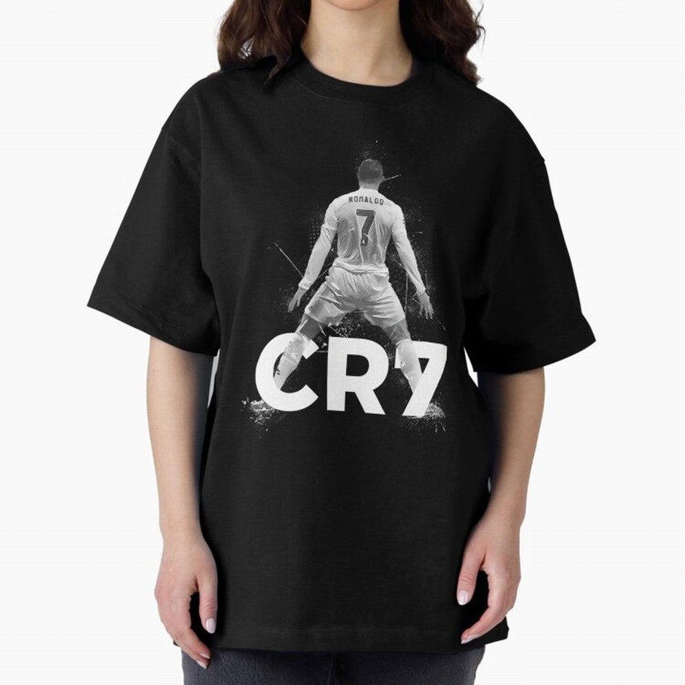 Cristiano Ronaldo CR7 Oversized T-Shirt Make Every Kick Count in Match Day Hype around FIFA World Cup 2026 USA Canada Mexico, CR7 and Messi, Argentina, Vintage Soccer Flavor, Modern Football Stars, National Flags and Final Night Emotion; Created