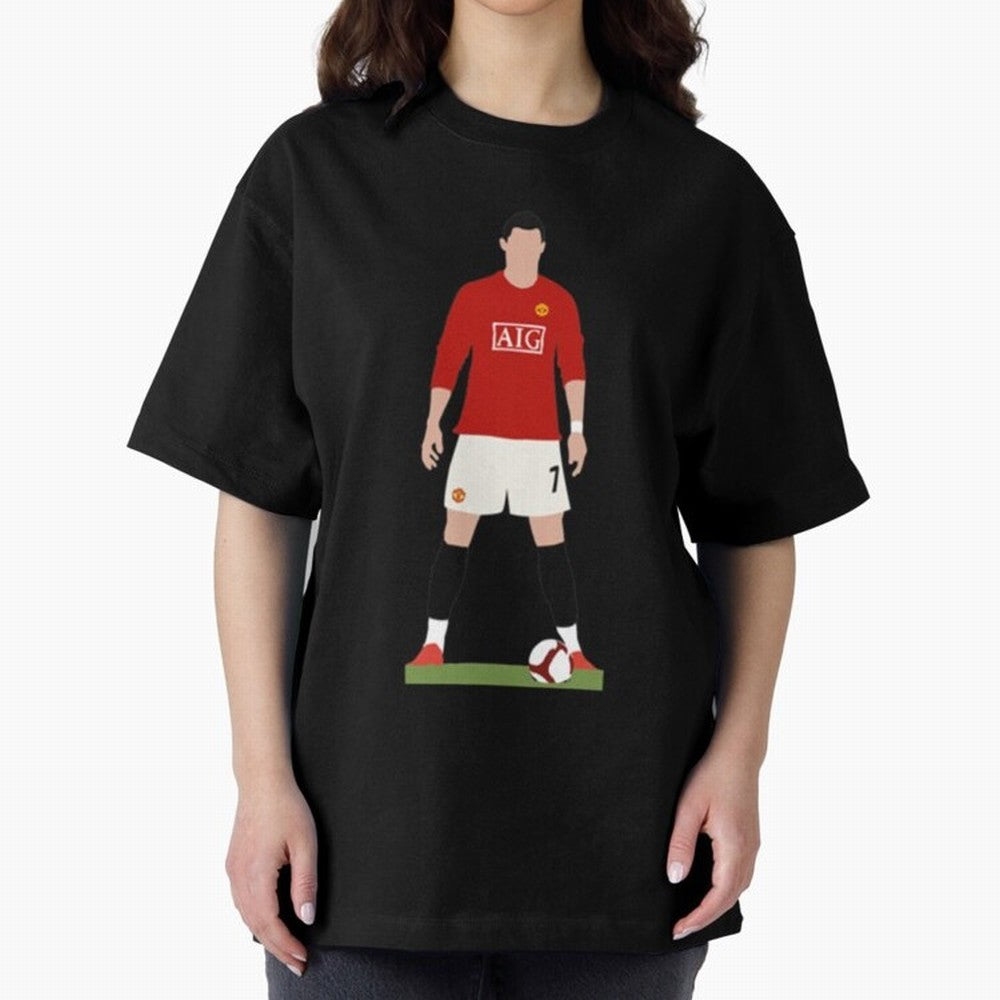 Cristiano Ronaldo Oversized T-Shirt Celebrate the Next Chapter of Global Football Passion for FIFA World Cup 2026 USA Canada Mexico, with Haaland, Portugal, Global Supporter Spirit, Legendary Goals, National Colors and Tournament Celebration; Ideal