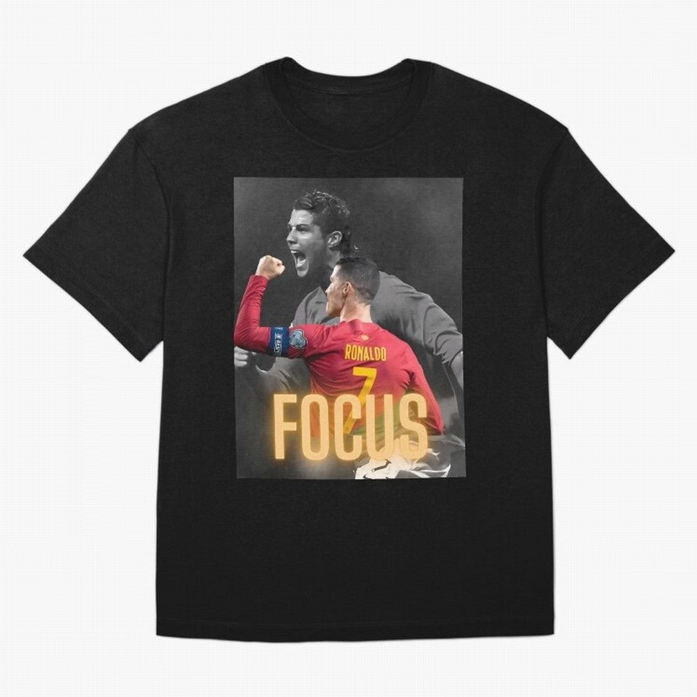 Focus With CR7 Oversized T-Shirt Cheer for the FIFA World Cup 2026 Journey through CR7 and Messi Highlights, Argentina Pride, Sports Nostalgia, International Competition, Famous Players and Unforgettable Victories; Perfect for People Who Love