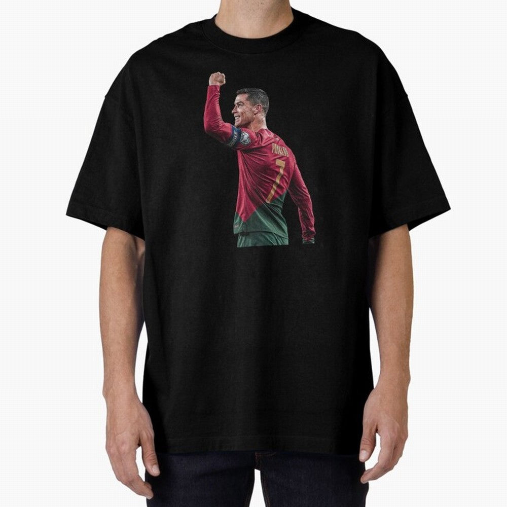 Cristiano Ronaldo Oversized T-Shirt Live the Energy of Match Day Hype around FIFA World Cup 2026 Group Stage, Messi, Neymar and Mbappe, Portugal, Tournament Hype, Historic Matchups, Family Viewing Parties and Global Sports Pride; Perfect for Fans,