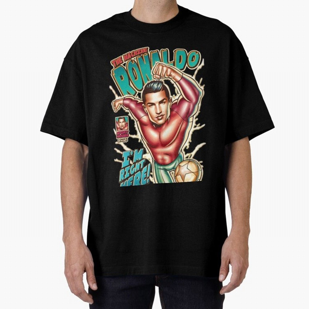 Cristiano Ronaldo The Machine Ronaldo Oversized T-Shirt Celebrate Fan Favorites in Match Day Hype around FIFA World Cup 2026 USA Canada Mexico, Mbappe and Neymar, Spain, Tournament Hype, Historic Matchups, Family Viewing Parties and Global Sports
