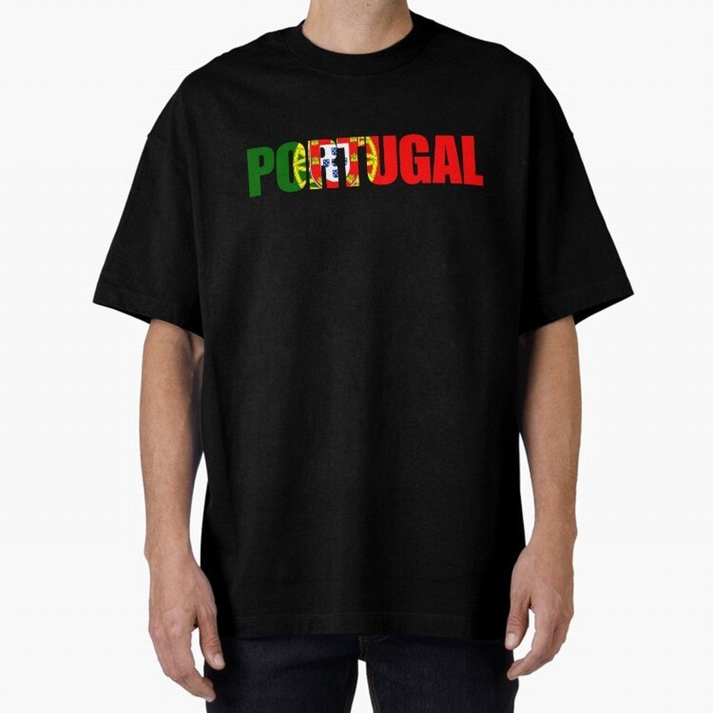 Portugal Country Oversized T-Shirt Represent Football Lovers during FIFA World Cup 2026 USA Canada Mexico for Fans of Cristiano Ronaldo, Haaland and CR7 and England and Germany, Bringing Sports Nostalgia, International Competition, Famous Players