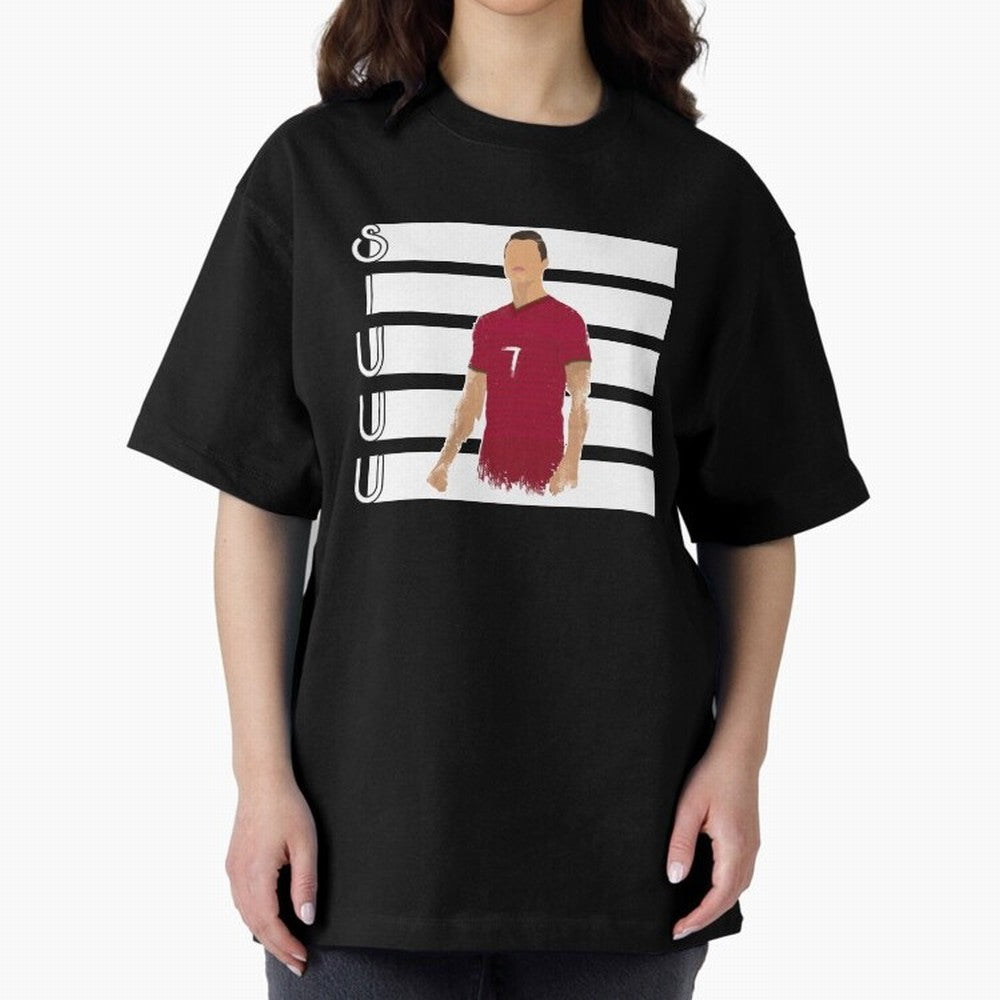 Siuuu cr7 funny goal Oversized T-Shirt Show Passion for the Stars of FIFA World Cup 2026 USA Canada Mexico for Fans of CR7 and Messi and England, Bringing Football Passion, Legendary Performances, Festival Vibes and Supporter Community; Ideal for